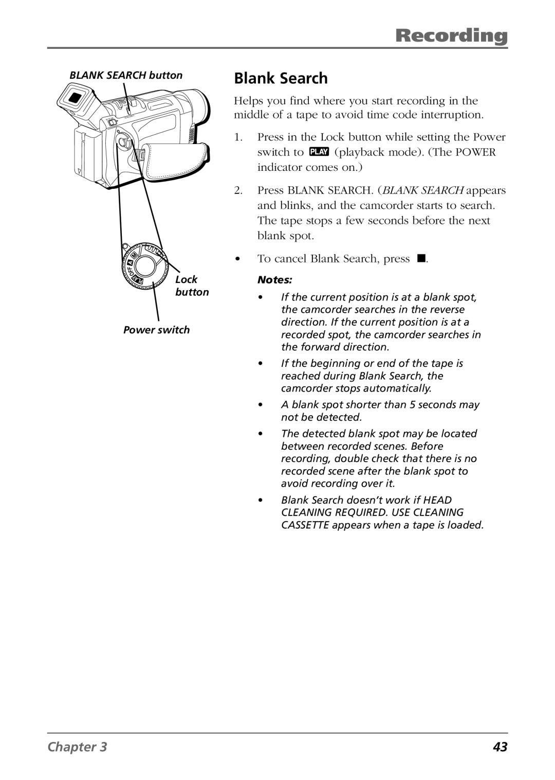 RCA CC9360 manual Blank Search 