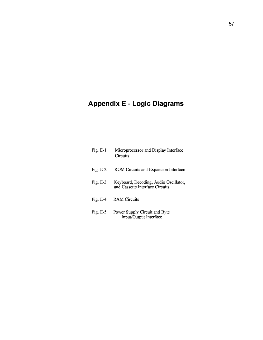 RCA CDP18S711 manual Appendix E - Logic Diagrams, Fig. E-1Microprocessor and Display Interface, Fig. E-4RAM Circuits 