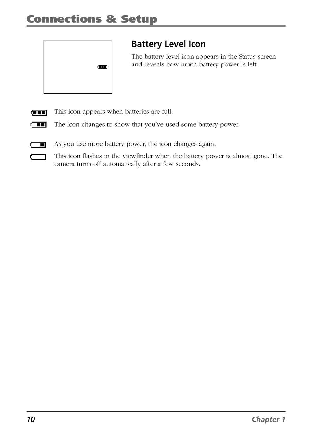 RCA CDS6300 manual Battery Level Icon 