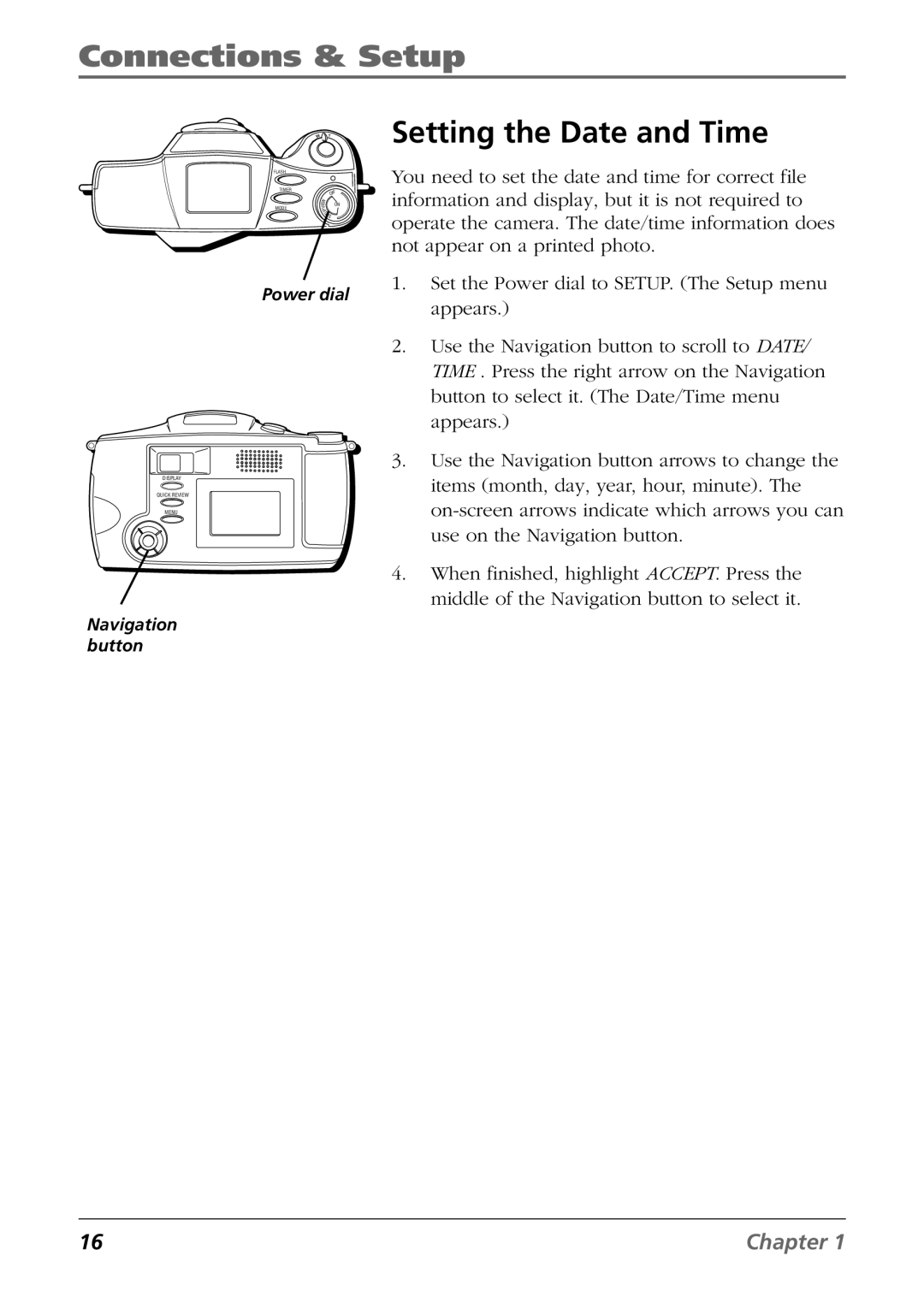 RCA CDS6300 manual Setting the Date and Time 