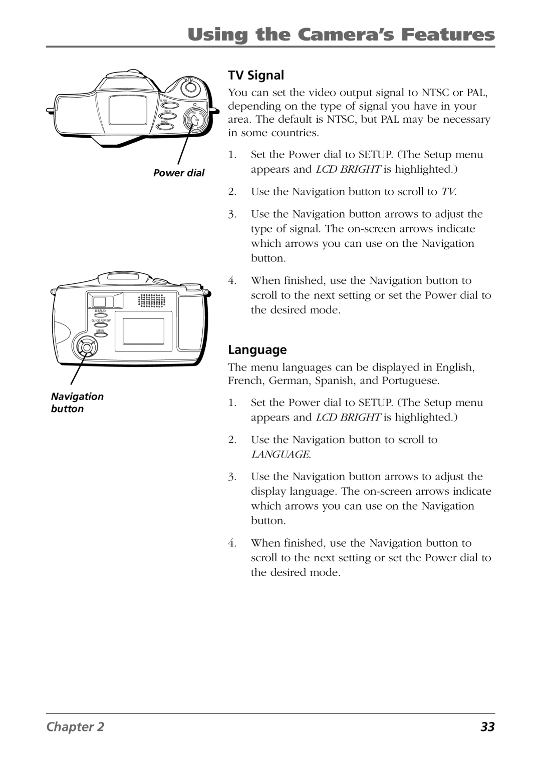 RCA CDS6300 manual TV Signal, Language 