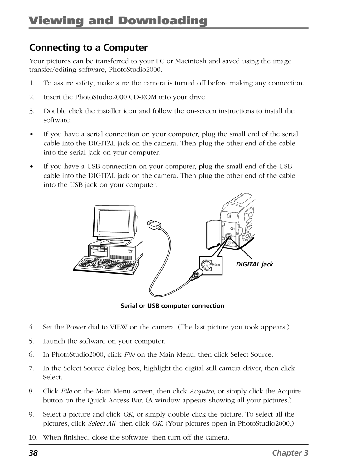 RCA CDS6300 manual Serial or USB computer connection 