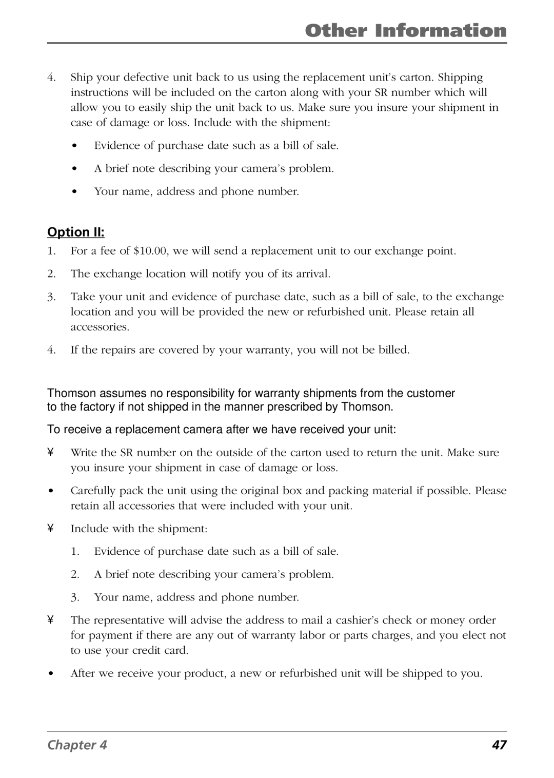 RCA CDS6300 manual Other Information 