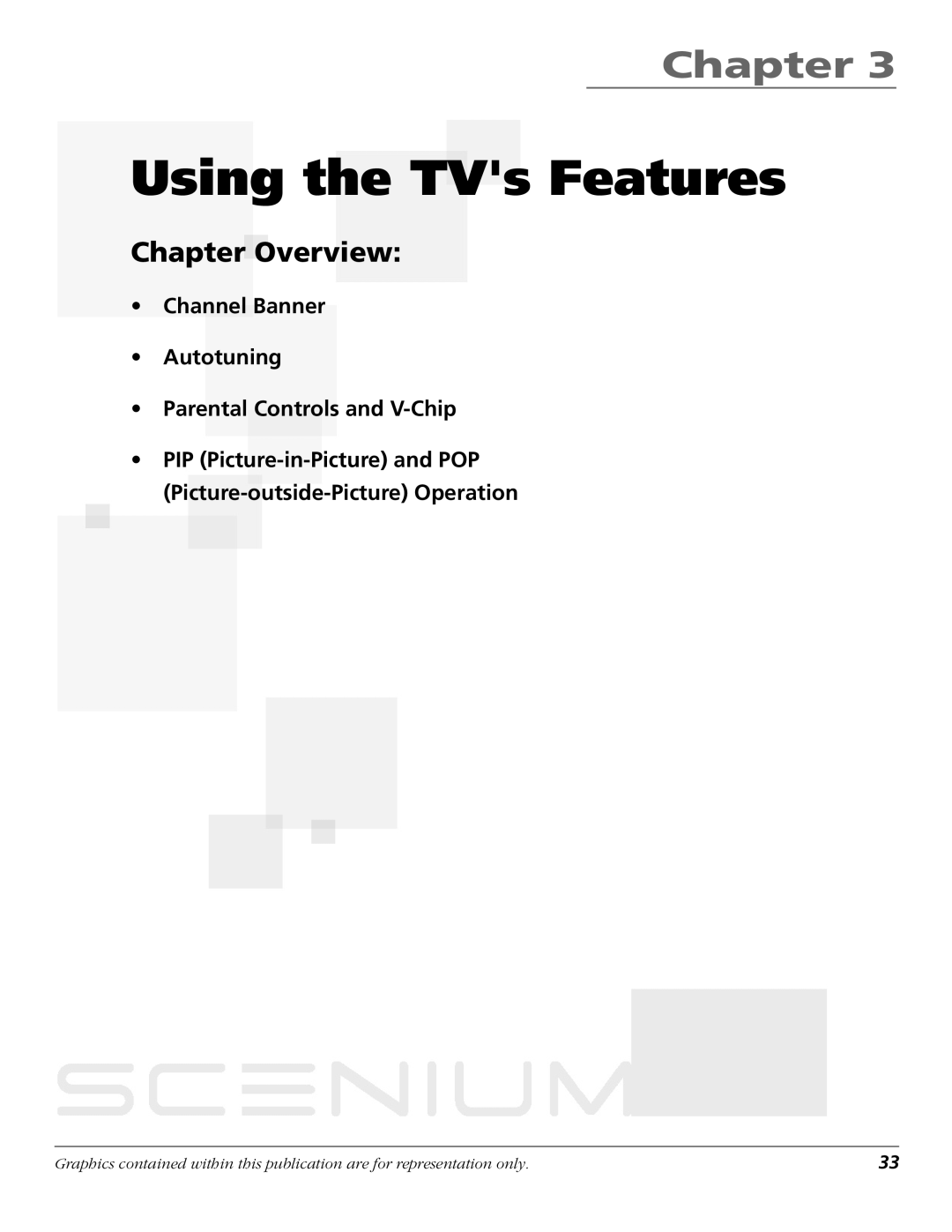 RCA D44LPW134 manual Using the TVs Features, Channel Banner Autotuning Parental Controls and V-Chip 