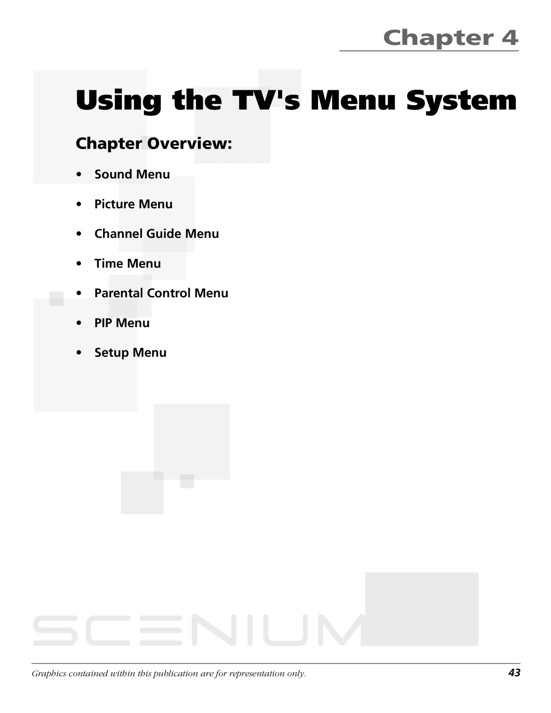 RCA D44LPW134 manual Using the TVs Menu System 