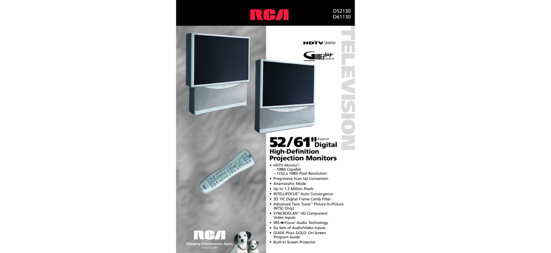 RCA warranty Television, Digital, Projection Monitors, High-Definition, D52130 D61130 