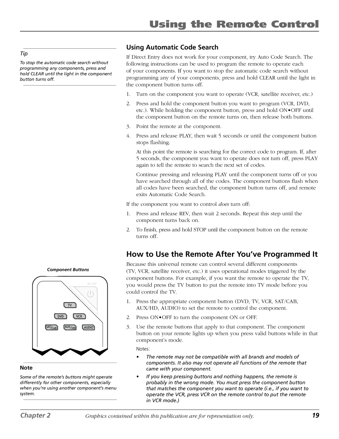 RCA D61W136DB manual How to Use the Remote After You’ve Programmed It, Using Automatic Code Search 