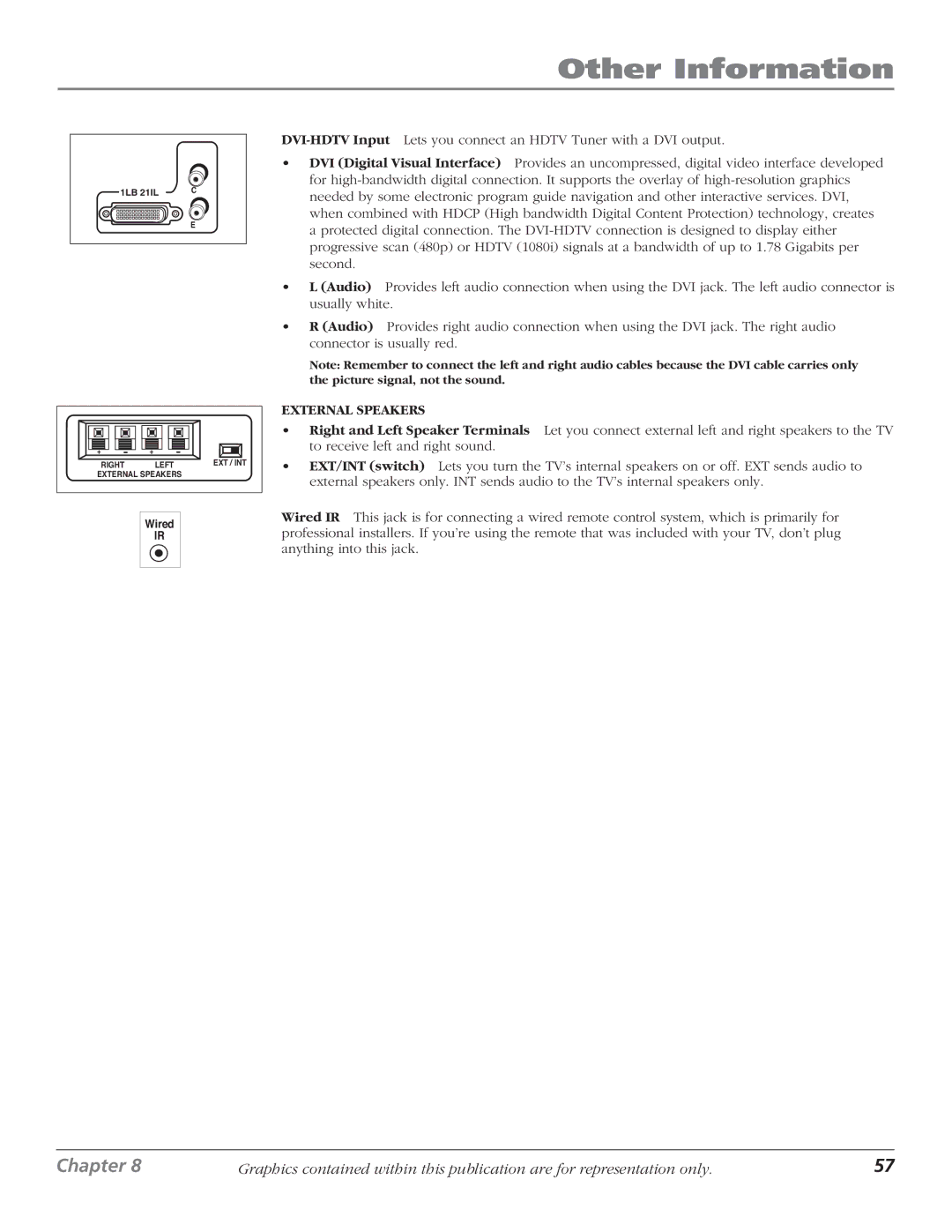 RCA D61W136DB manual External Speakers 