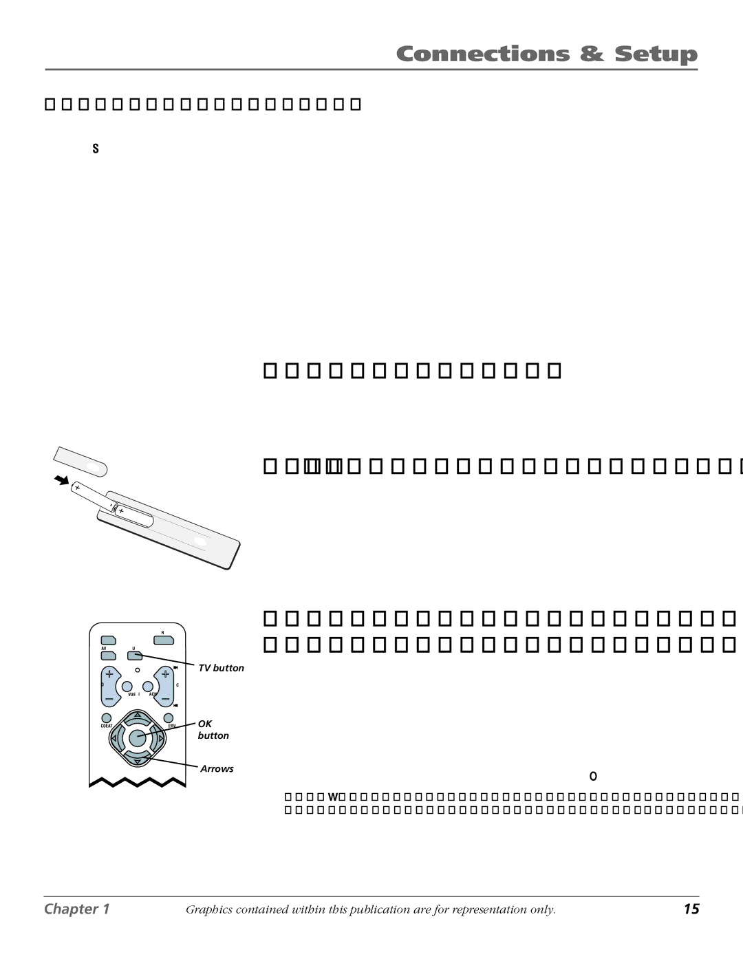 RCA D61W17B manual Plug in the TV, Put batteries in the remote, How to Use the Remote Control to Complete the Initial Setup 