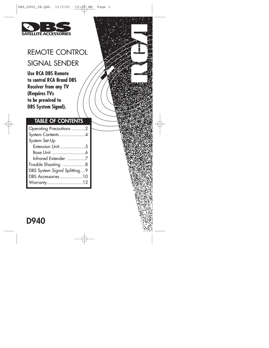 RCA D940 warranty 