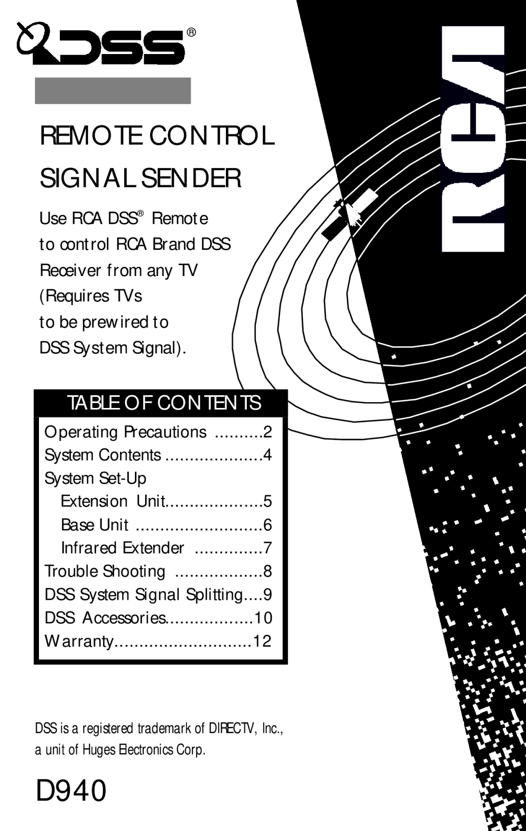 RCA D940 warranty 