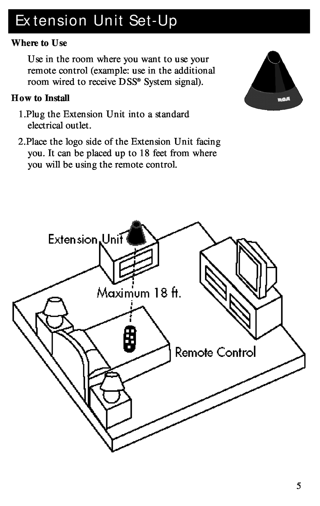 RCA D940 warranty Extension Unit Set-Up, Where to Use, How to Install 
