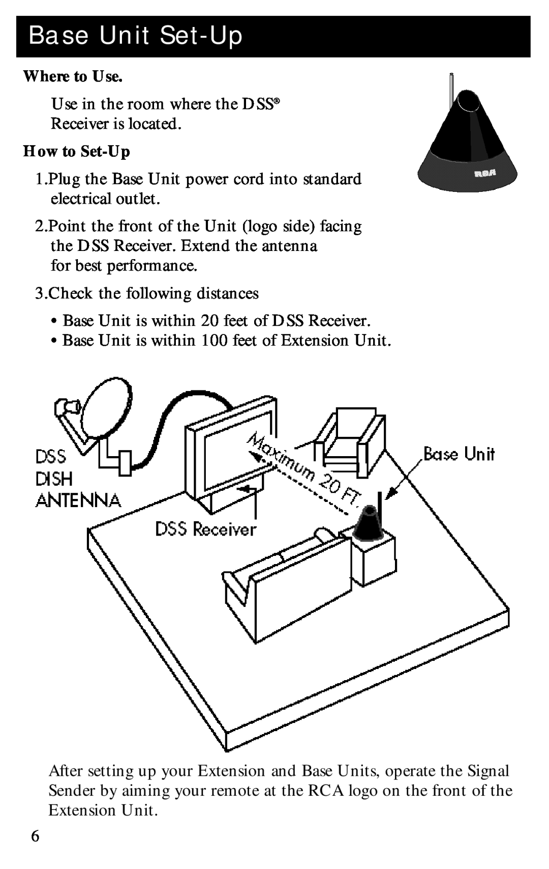 RCA D940 warranty Base Unit Set-Up, How to Set-Up, Where to Use 