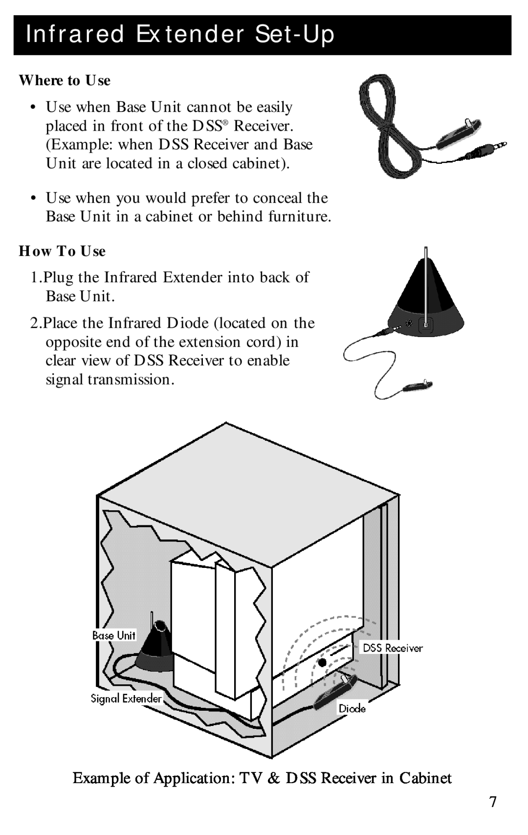 RCA D940 warranty Infrared Extender Set-Up, How To Use, Where to Use 