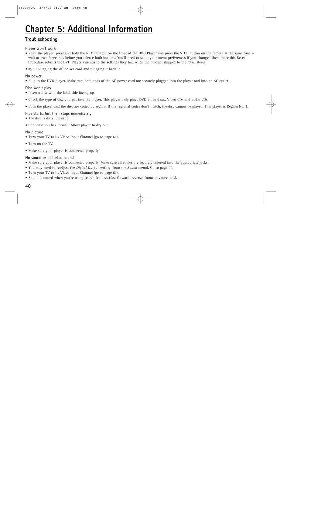 RCA DRC220N manual Troubleshooting 