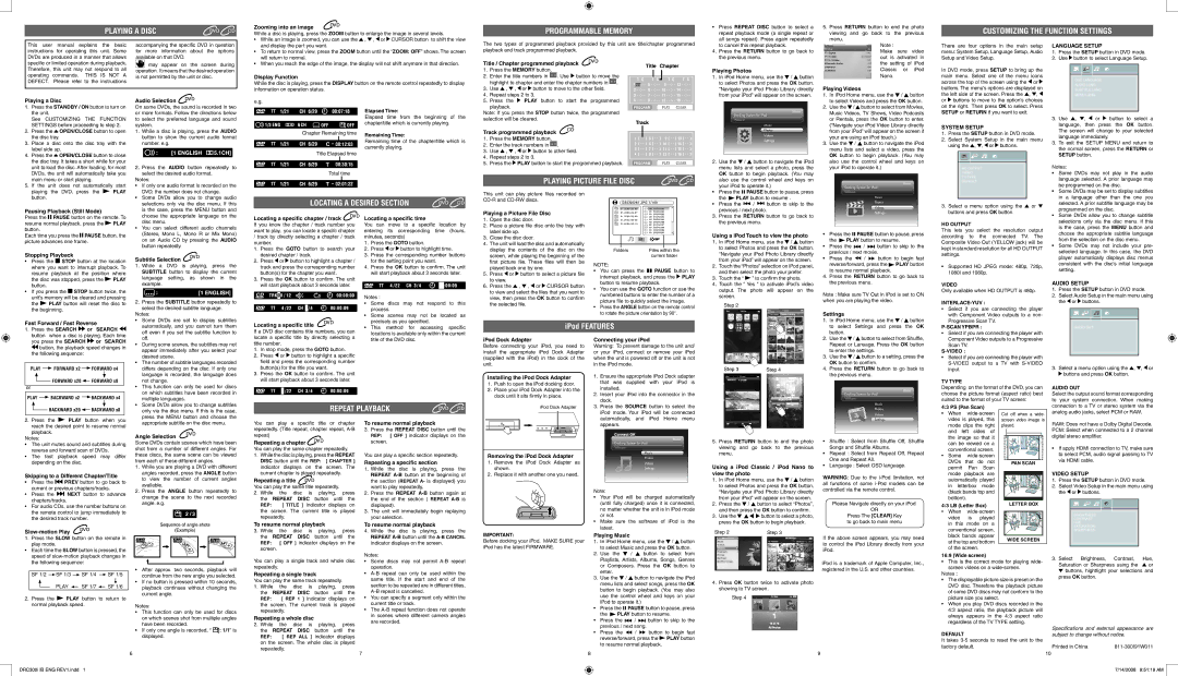 RCA DRC300i user manual Language Setup, System Setup, Play, HD Output, Video, Interlace-Yuv, Audio Setup, Scan Ypbpr, Disc 