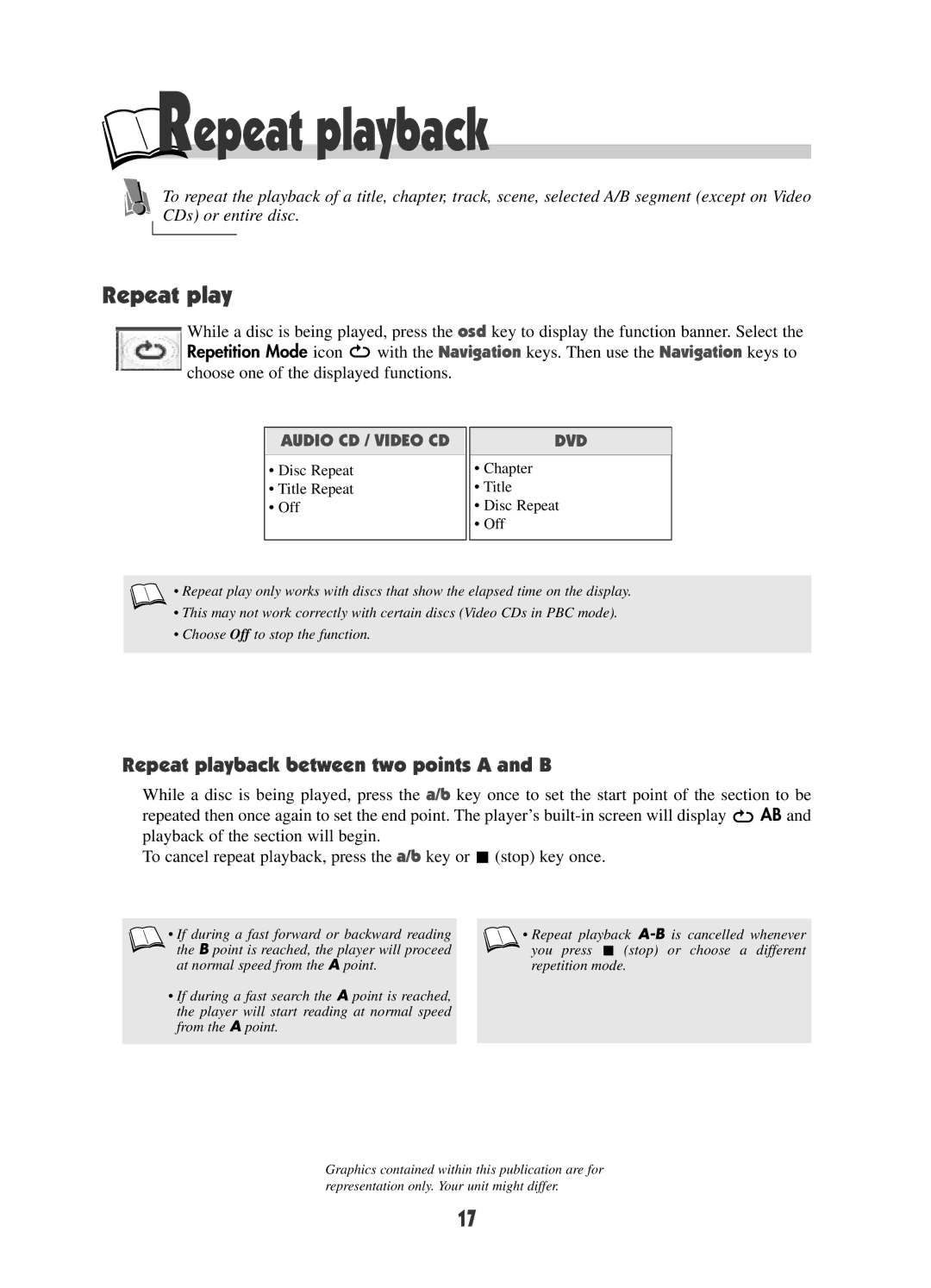 RCA DRC600N user manual Repeat playback 