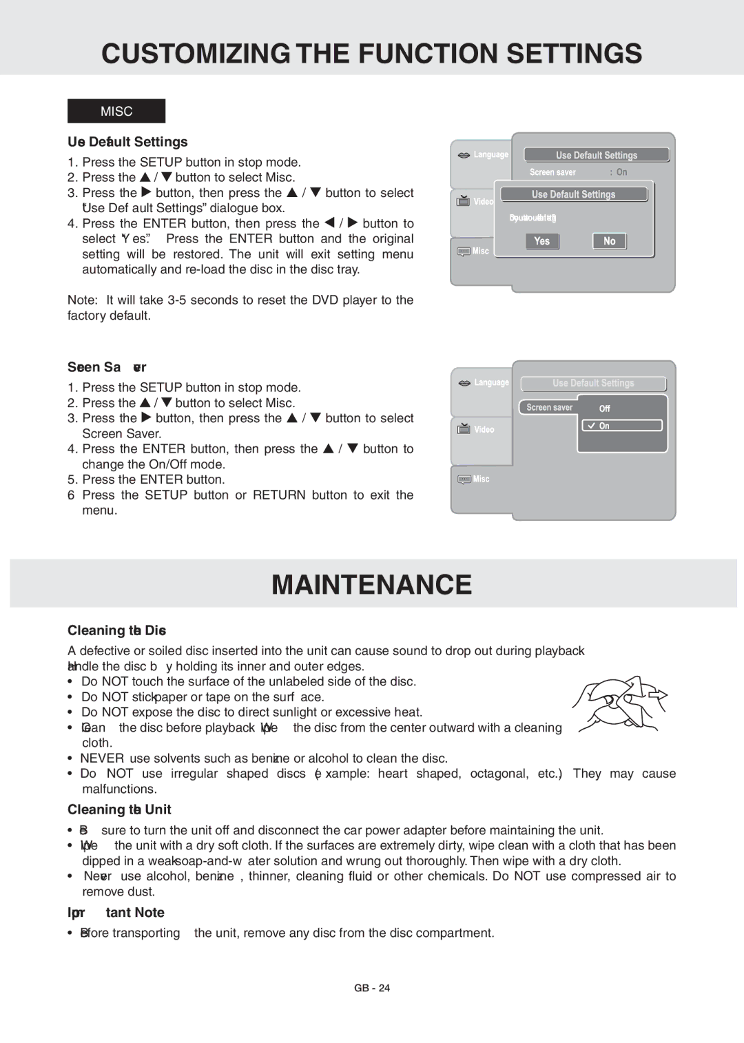 RCA DRC6389T owner manual Maintenance 