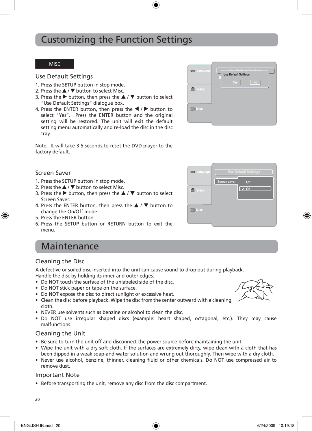 RCA DRC69705 user manual Maintenance 