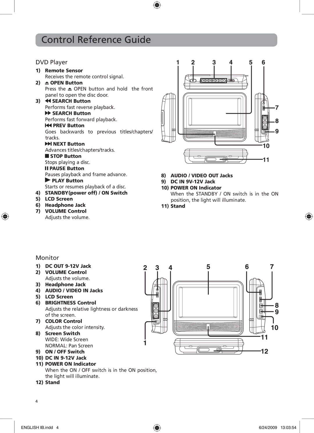 RCA DRC69705 user manual DVD Player, Monitor 