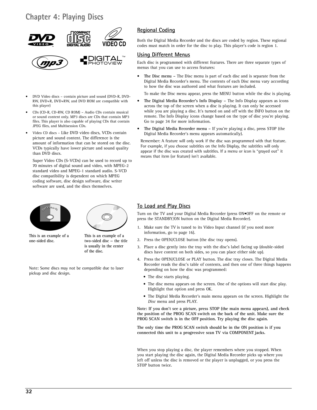 RCA DRC7005N manual Regional Coding, Using Different Menus, To Load and Play Discs 