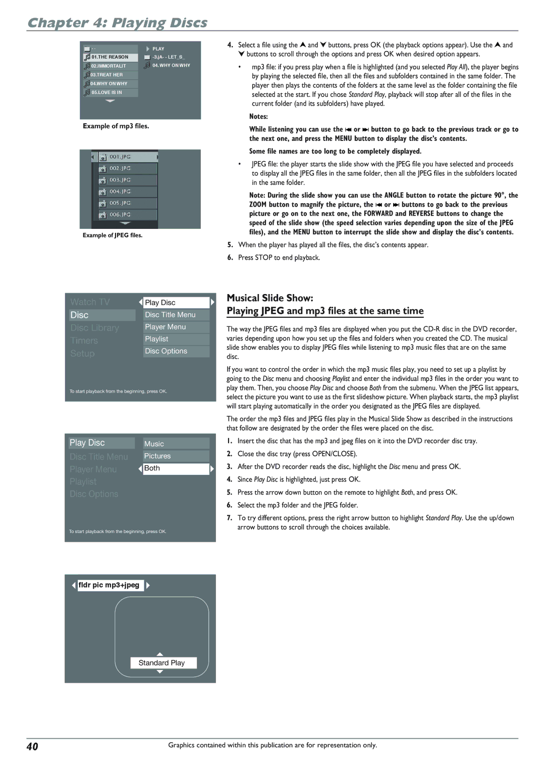 RCA DRC8040N manual Example of mp3 ﬁles, Some ﬁle names are too long to be completely displayed 