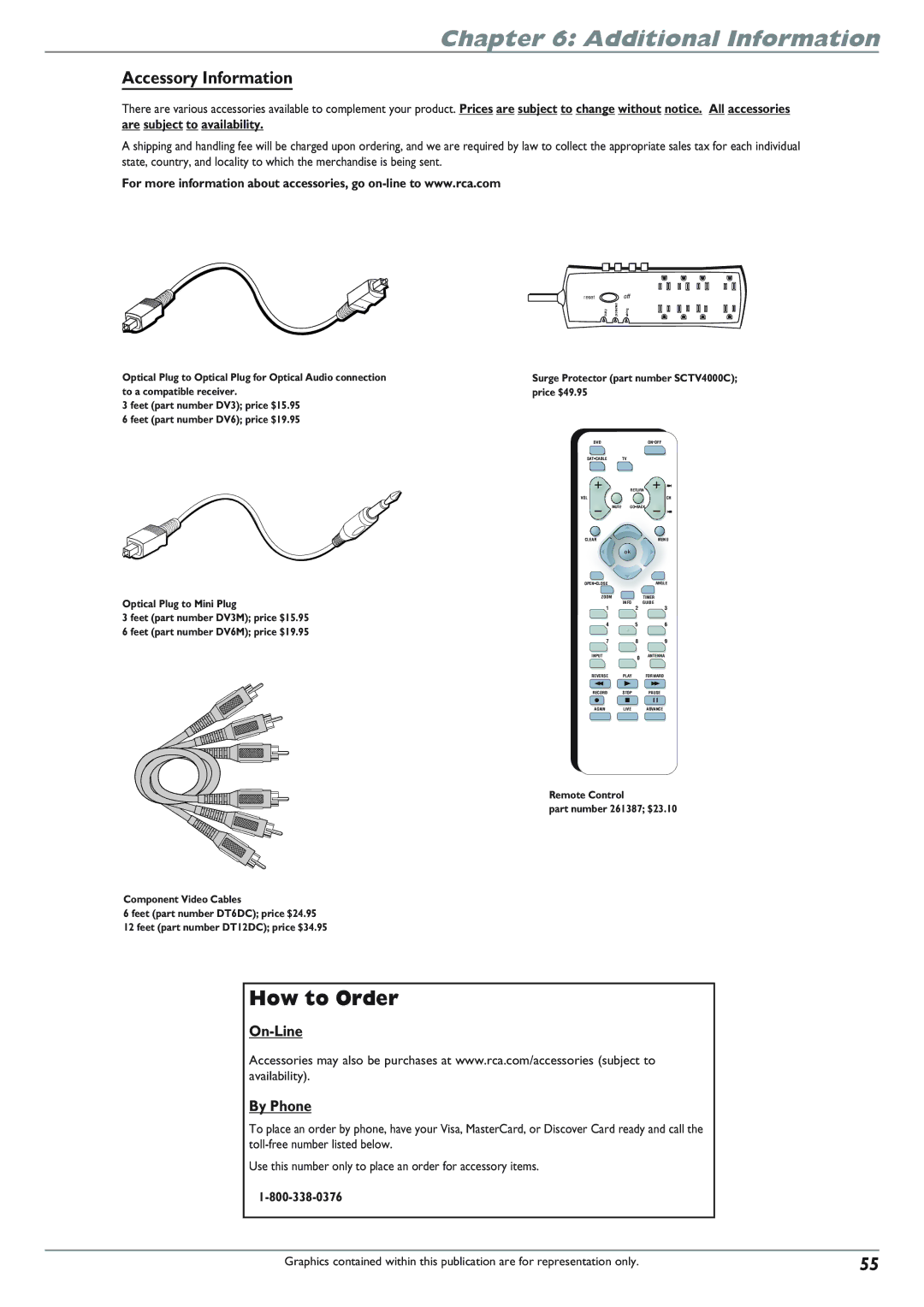 RCA DRC8040N manual Accessory Information, On-Line By Phone 