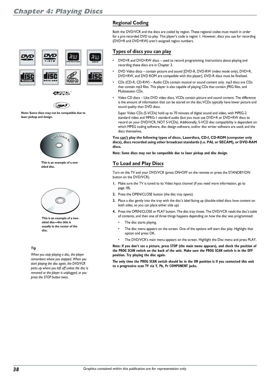 RCA DRC8300N manual Regional Coding, Types of discs you can play, To Load and Play Discs 