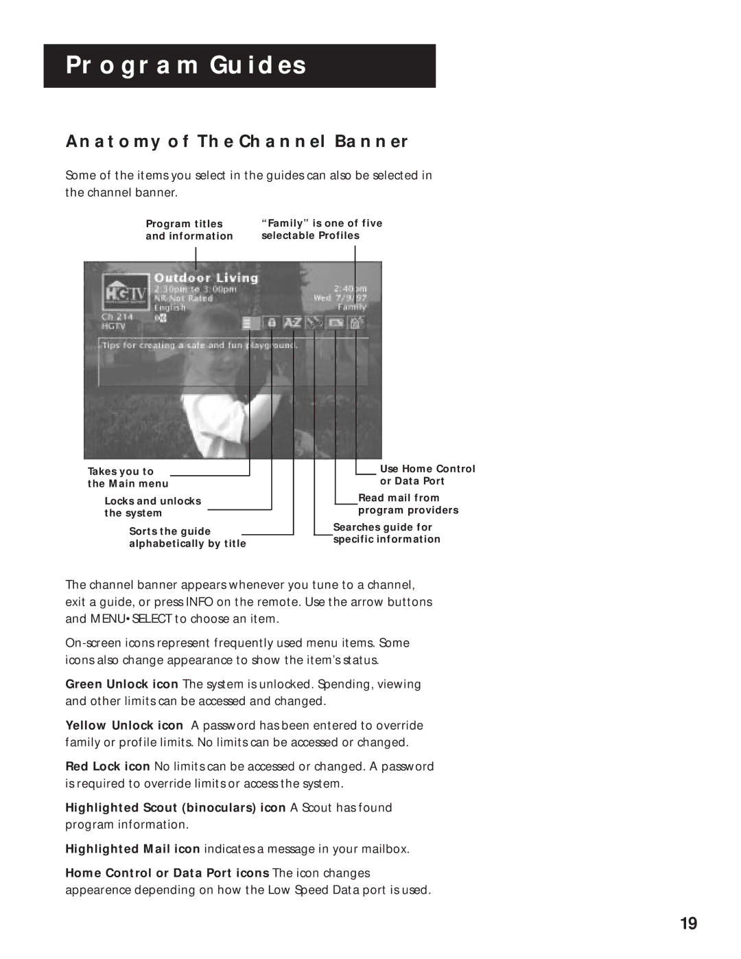 RCA DRD202RA manual Anatomy of the Channel Banner 