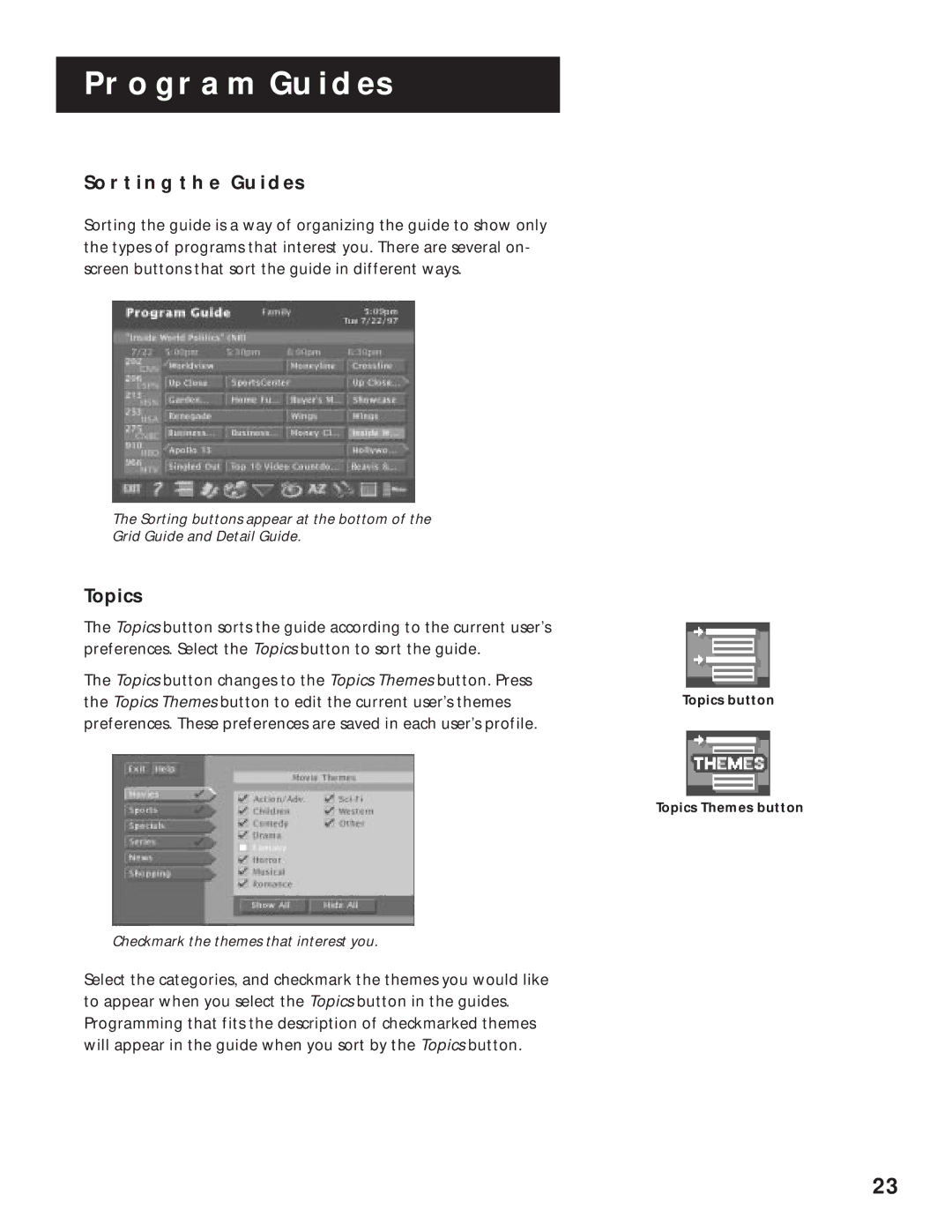 RCA DRD202RA manual Sorting the Guides, Topics 