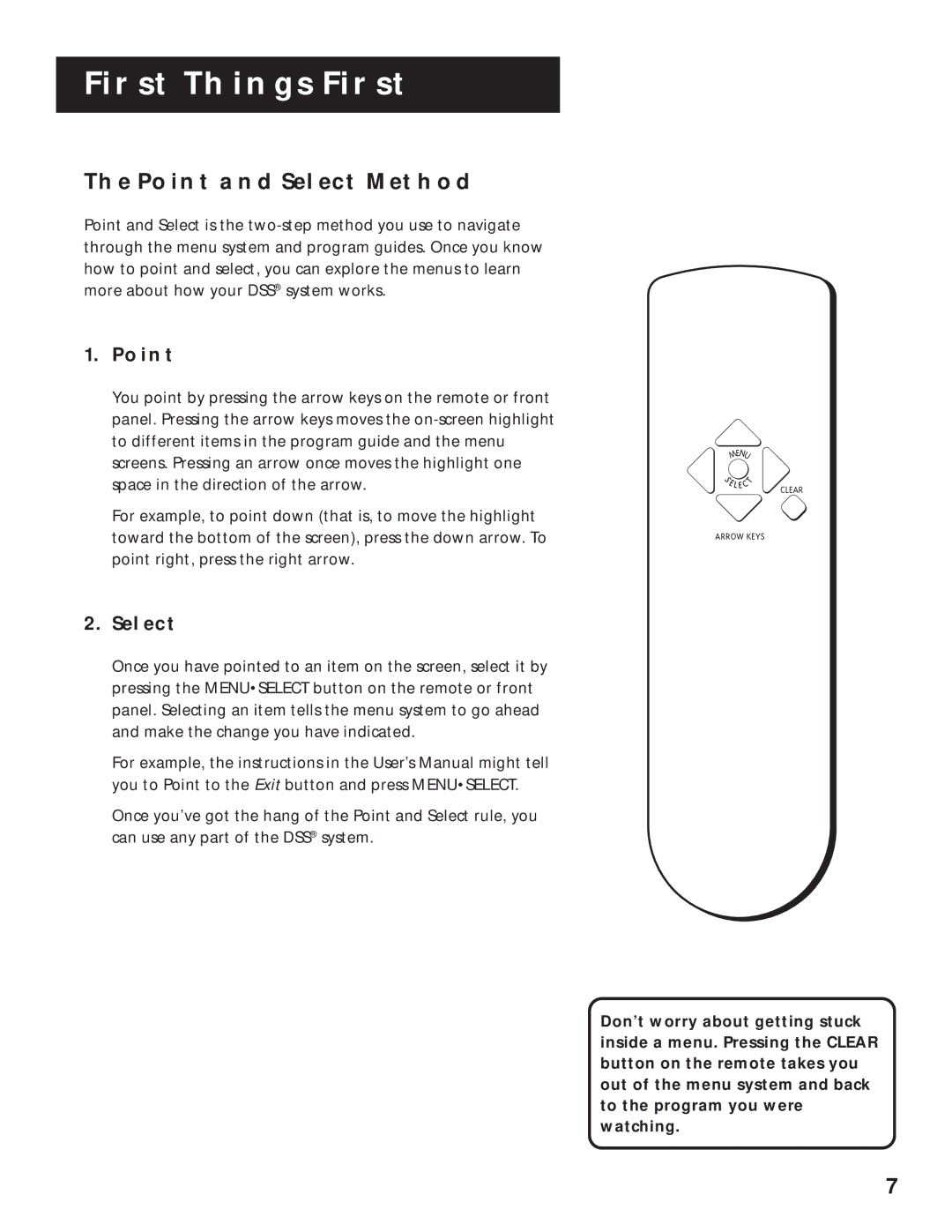 RCA DRD202RA manual Point and Select Method 