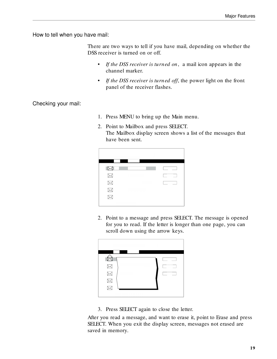 RCA DRD203 RW user manual How to tell when you have mail, Checking your mail 