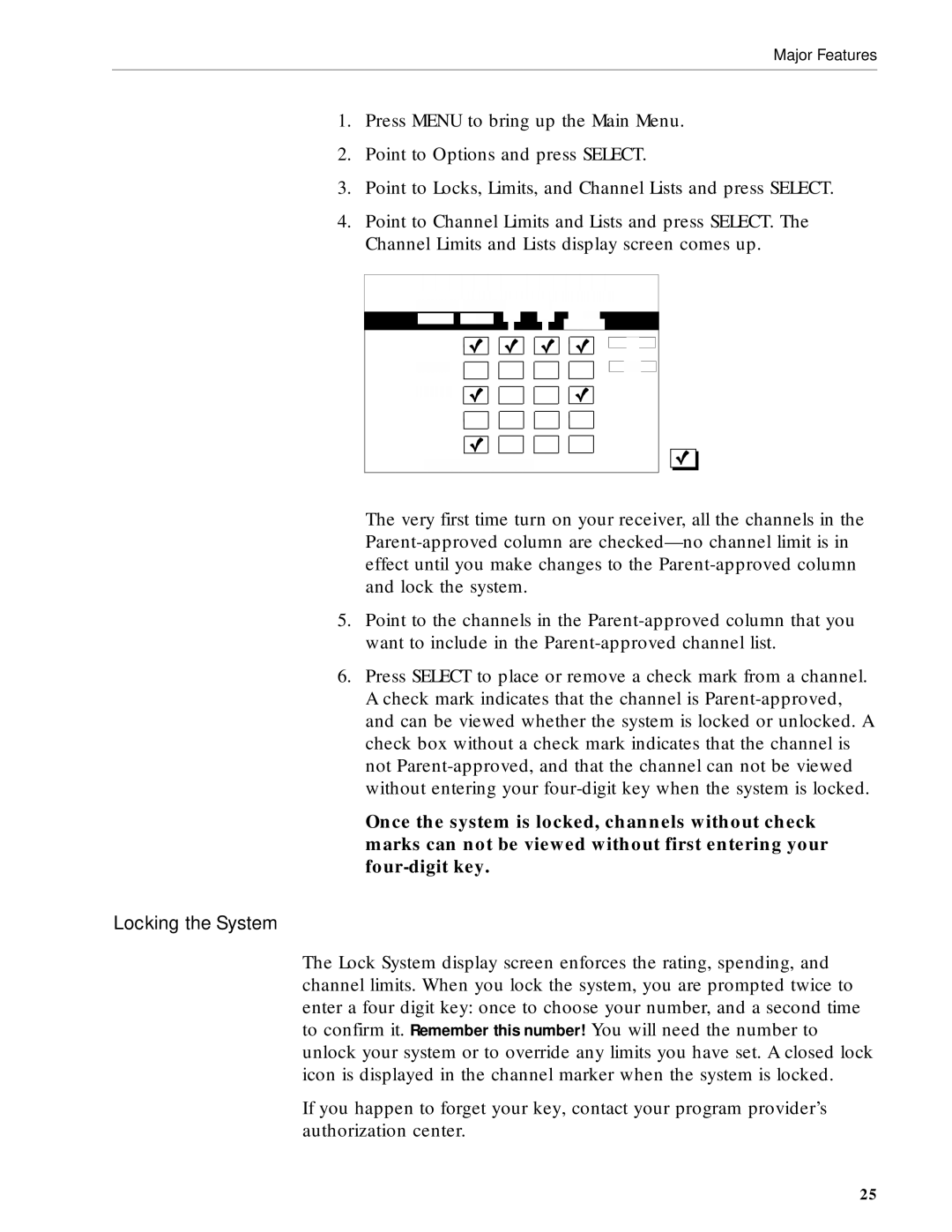 RCA DRD203 RW user manual Locking the System 