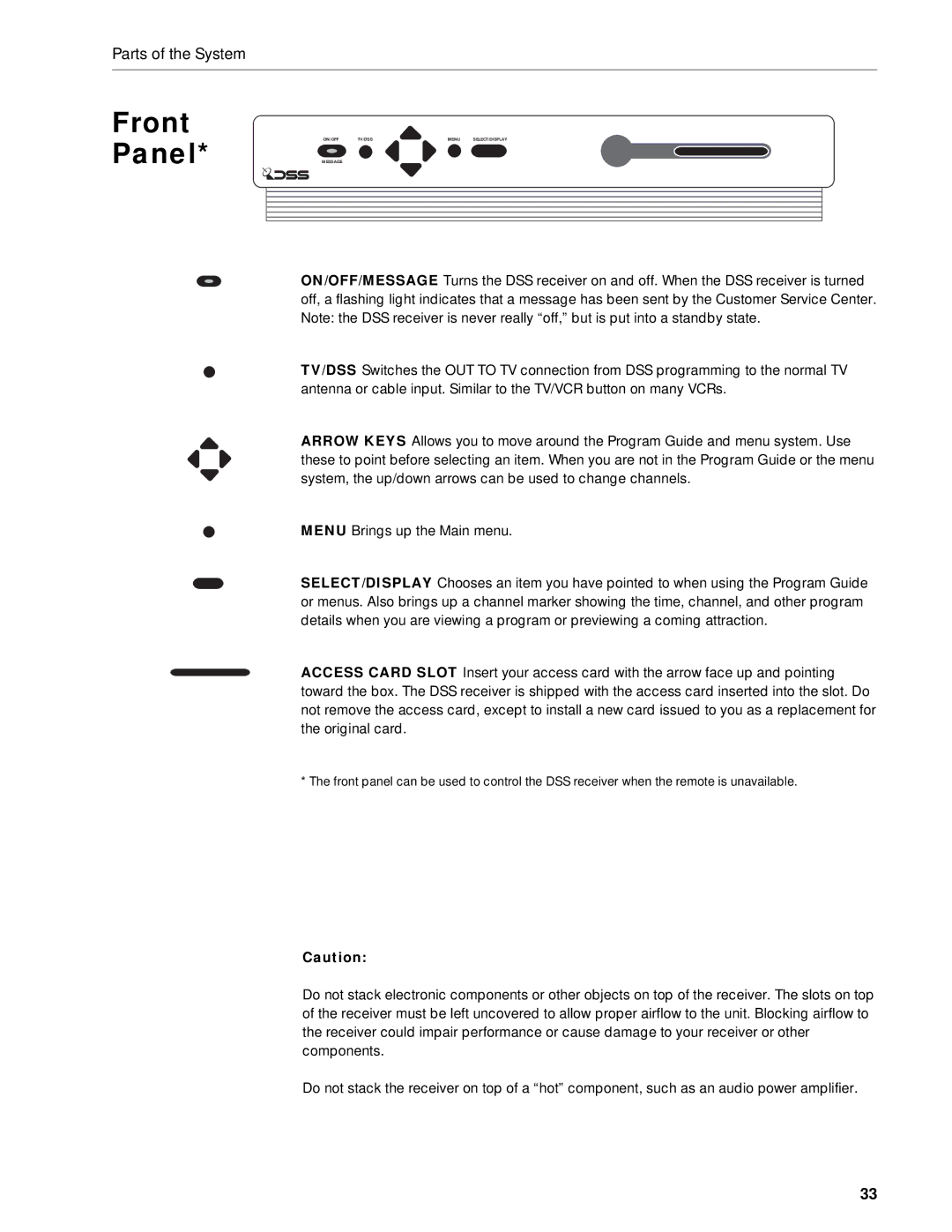 RCA DRD203 RW user manual Front Panel 