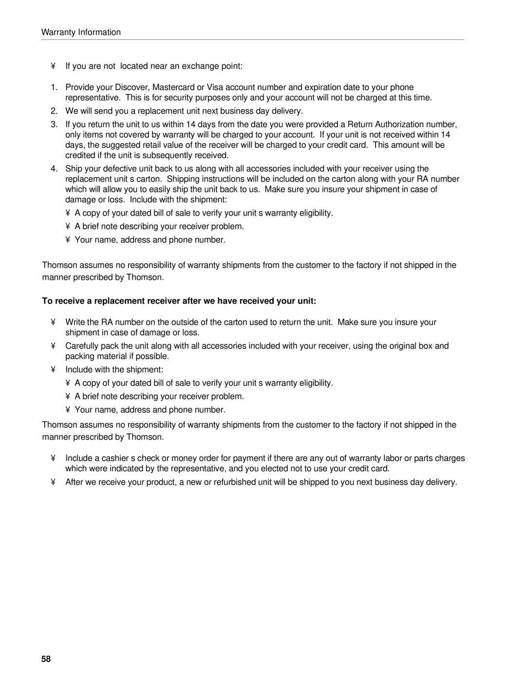 RCA DRD203 RW user manual If you are not located near an exchange point 