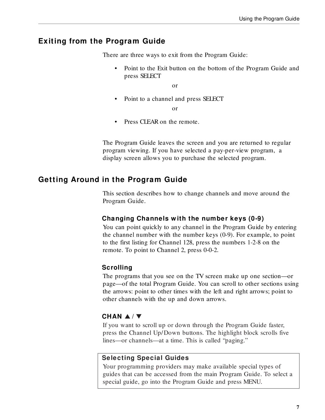 RCA DRD203 RW user manual Exiting from the Program Guide, Getting Around in the Program Guide 