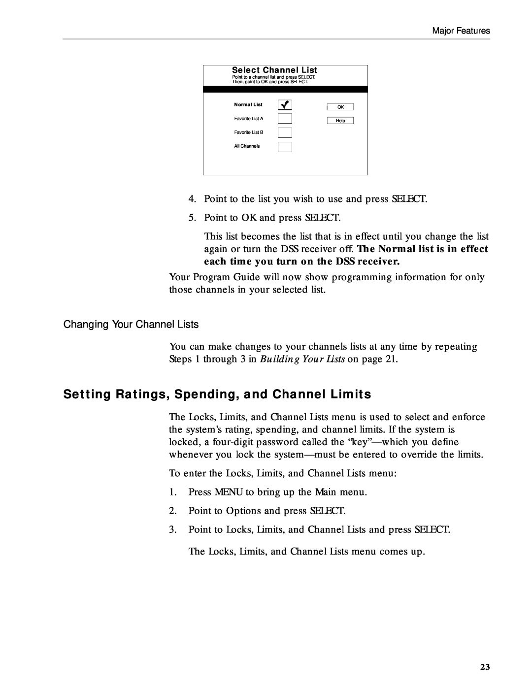 RCA DRD212NW user manual Setting Ratings, Spending, and Channel Limits 