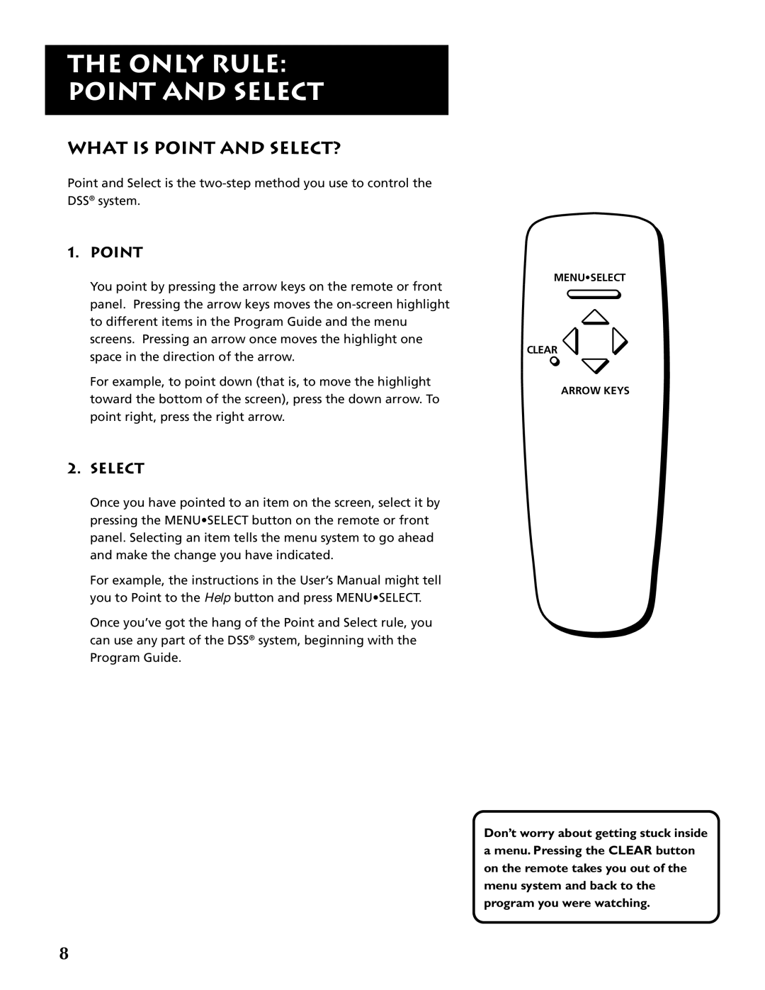 RCA DRD403RA owner manual What is Point and SELECT?, Select 