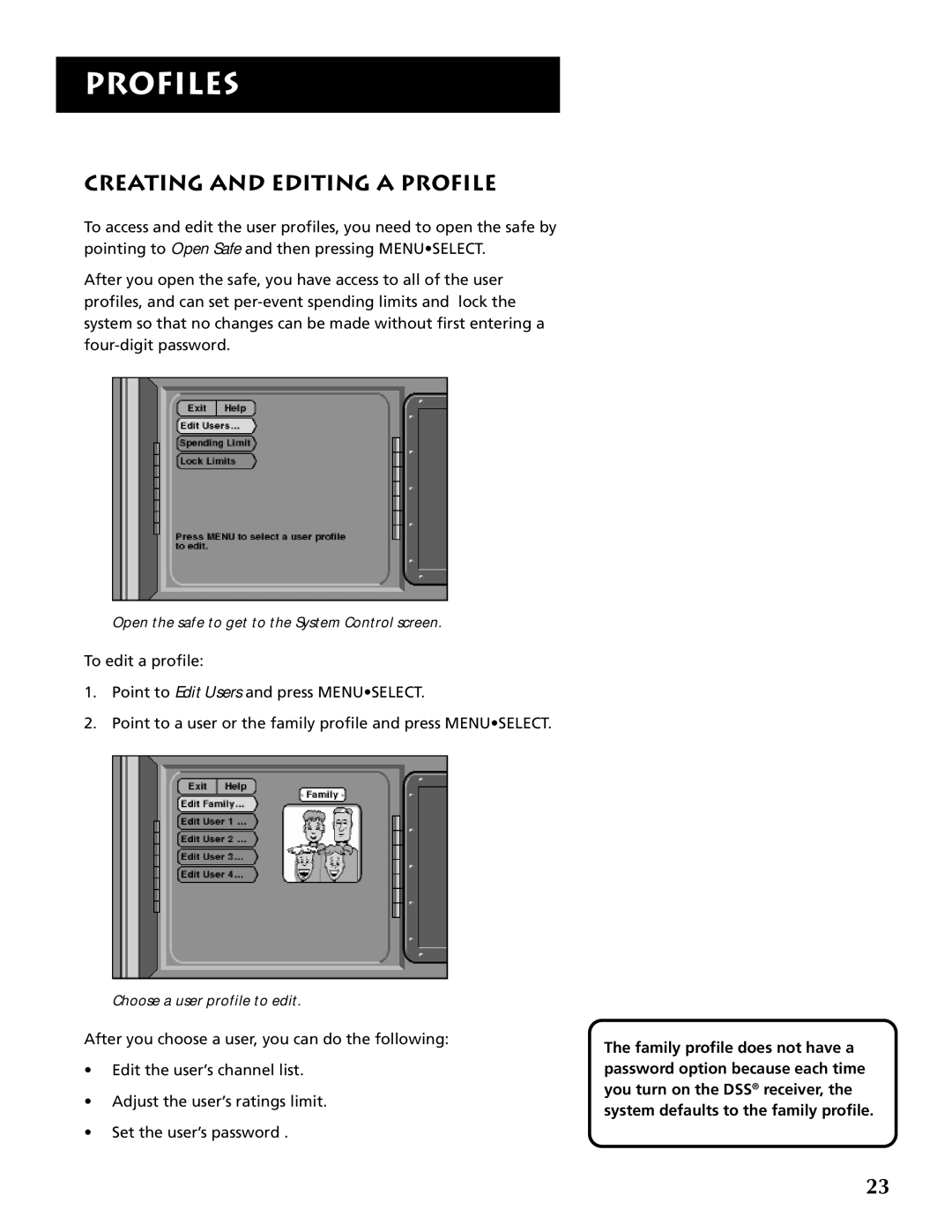 RCA DRD403RA owner manual Creating and Editing a Profile 