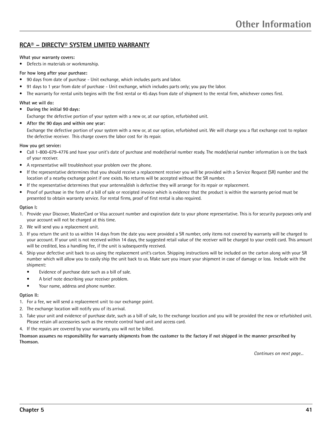 RCA DRD455RH manual What your warranty covers, For how long after your purchase, What we will do During the initial 90 days 