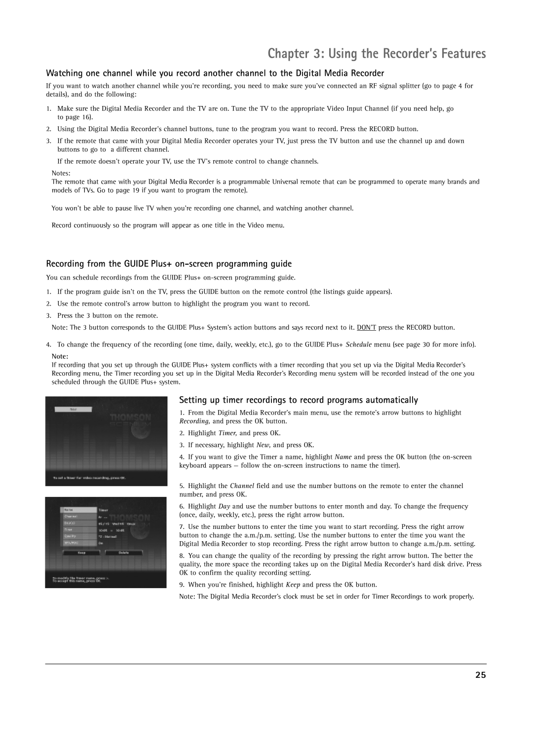 RCA DRS7000N manual Recording from the Guide Plus+ on-screen programming guide 