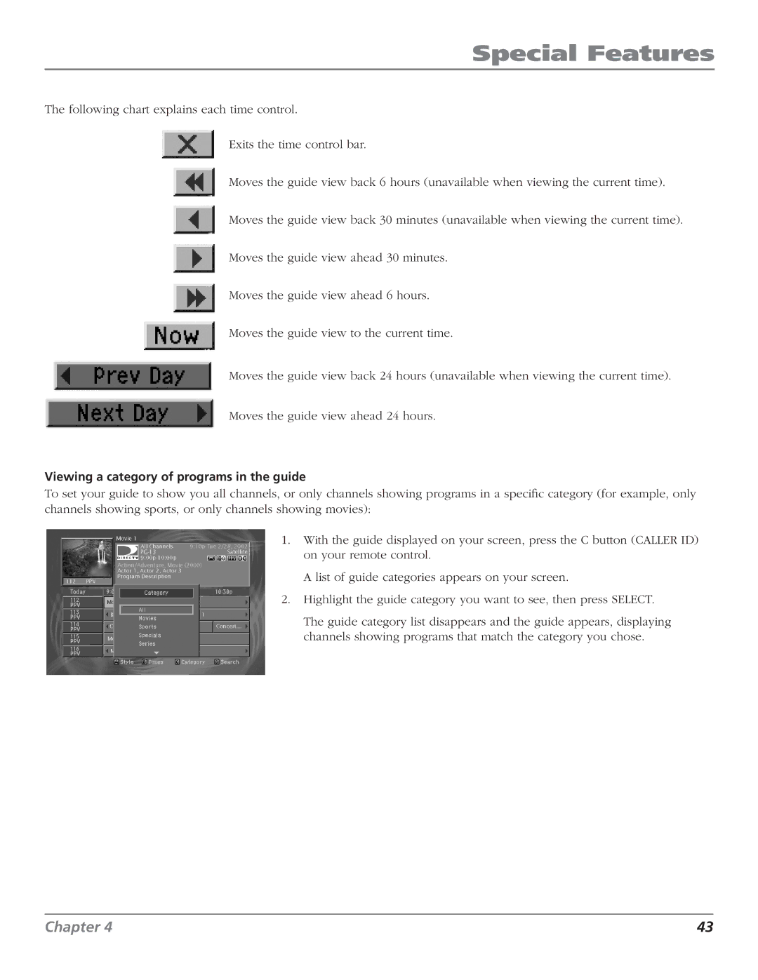 RCA DTC210 user manual Viewing a category of programs in the guide 