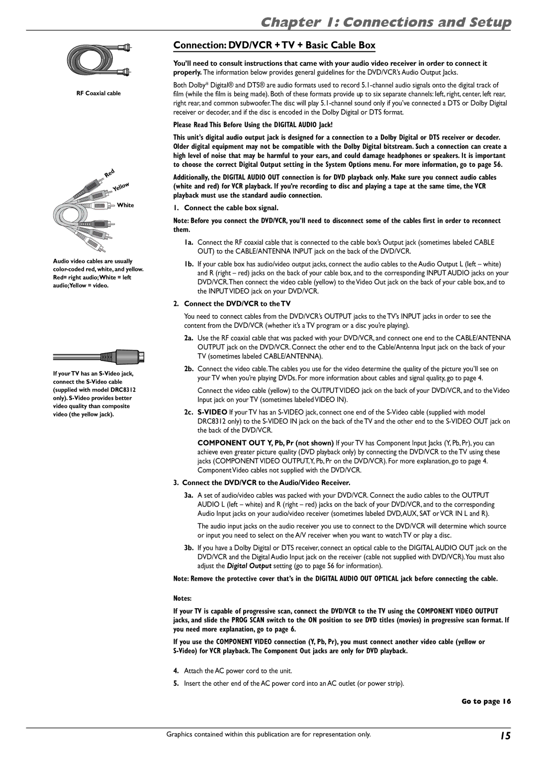 RCA DVD Recorder/VCR Combo manual Please Read This Before Using the Digital Audio Jack 