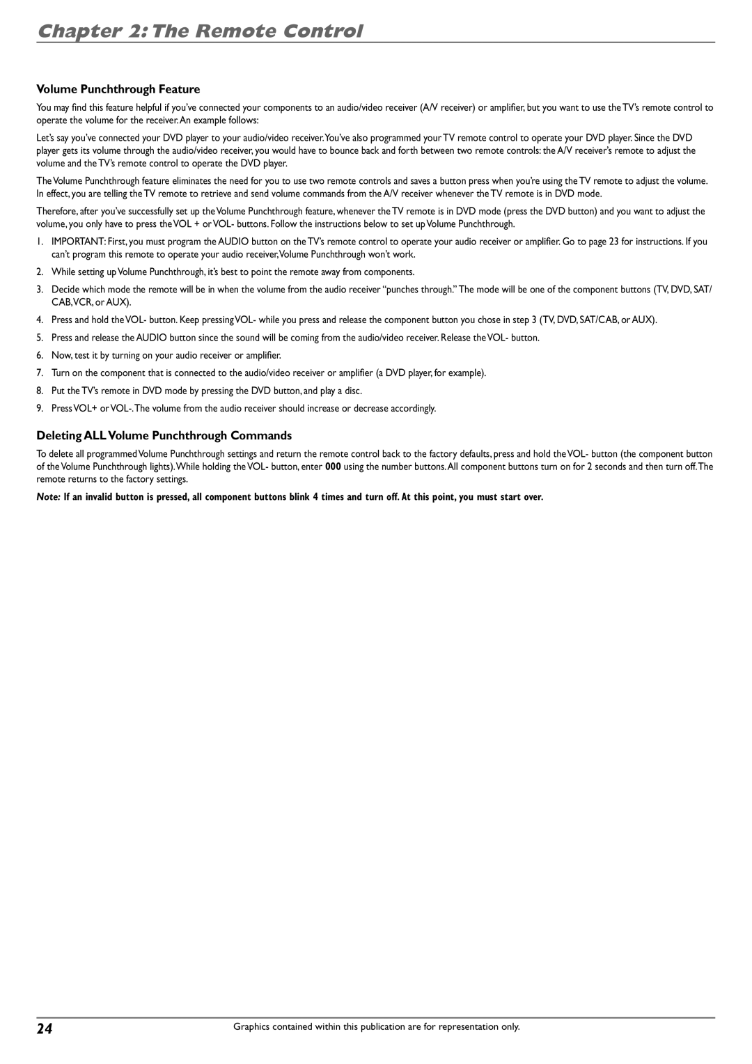 RCA DVD Recorder/VCR Combo manual Volume Punchthrough Feature, Deleting ALL Volume Punchthrough Commands 