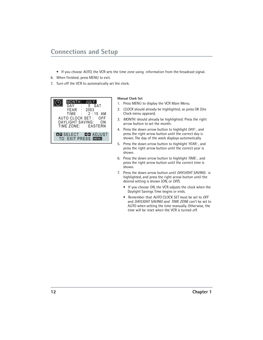 RCA DVD/VCR manual Month July 