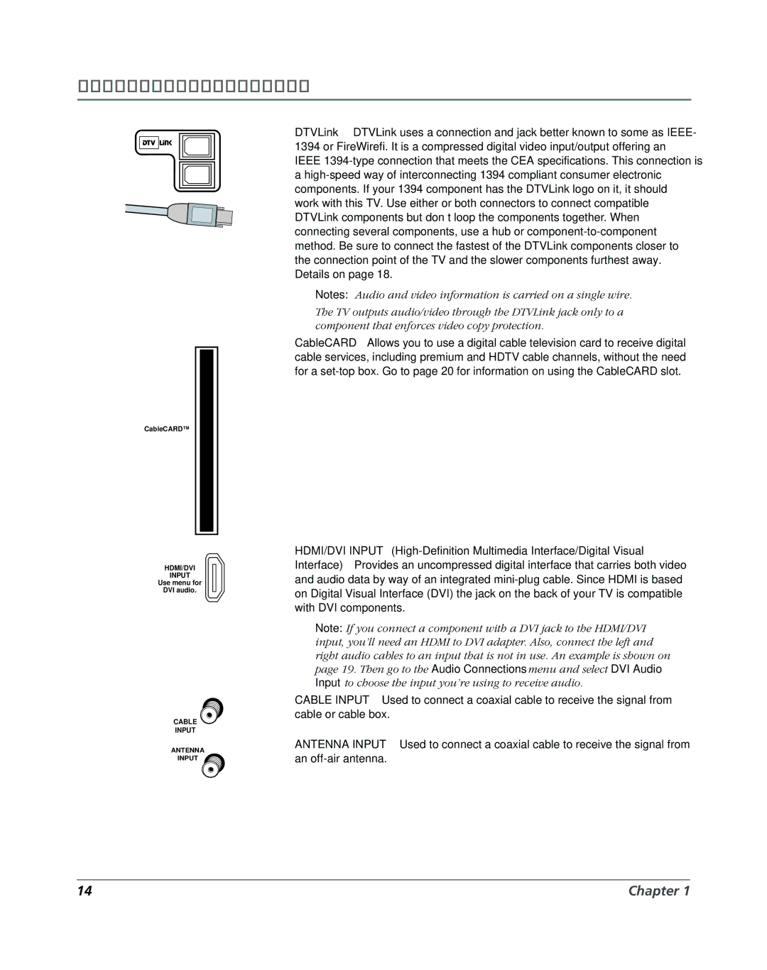 RCA DVR2080, DVR2160 manual HDMI/DVI Input 