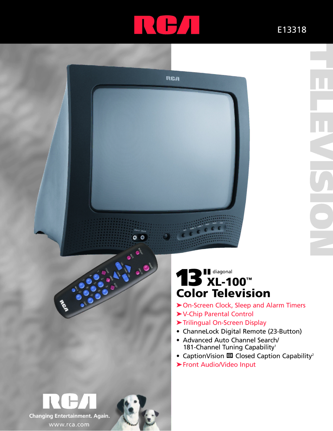 RCA E13318 manual Television 