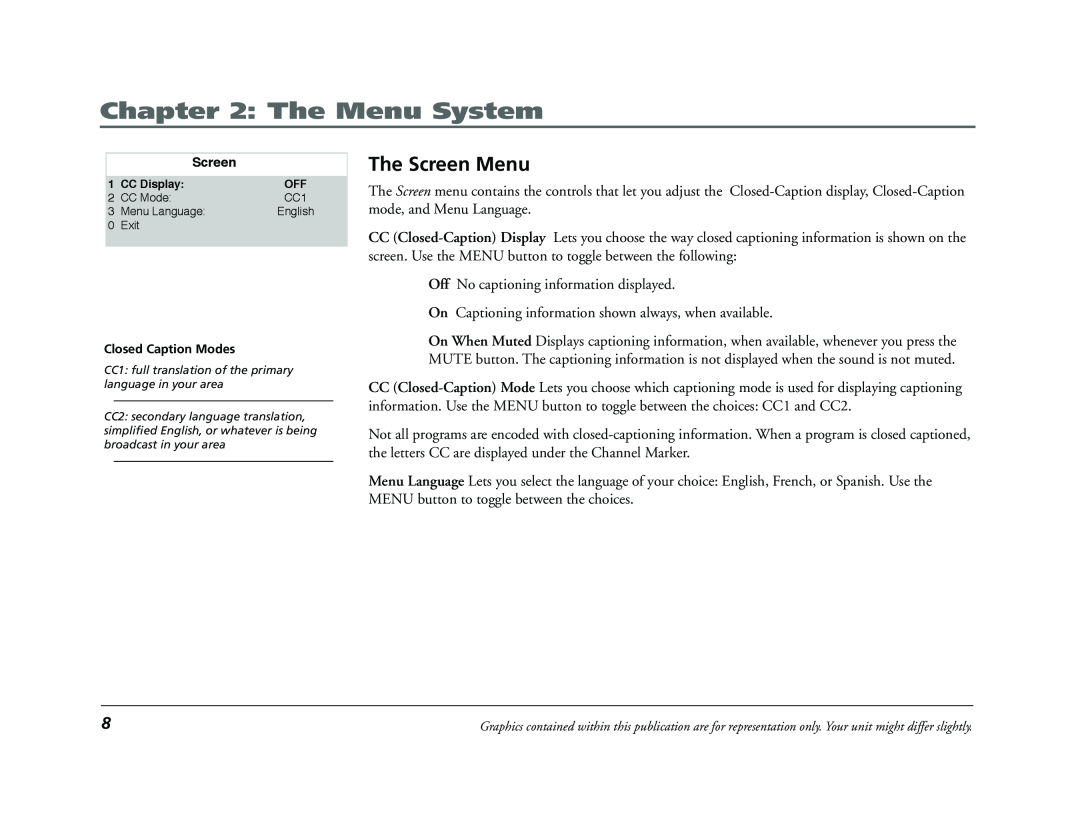 RCA E13320 manual The Screen Menu, The Menu System 