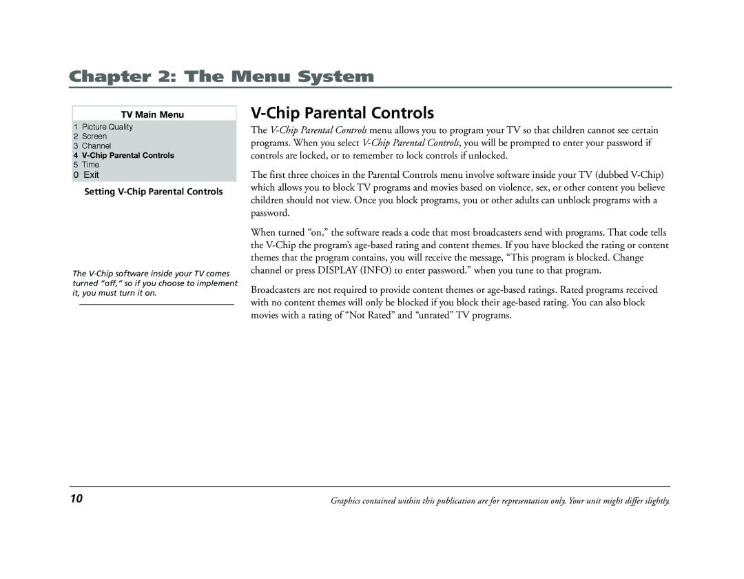 RCA E13320 manual V-Chip Parental Controls, The Menu System, Exit 
