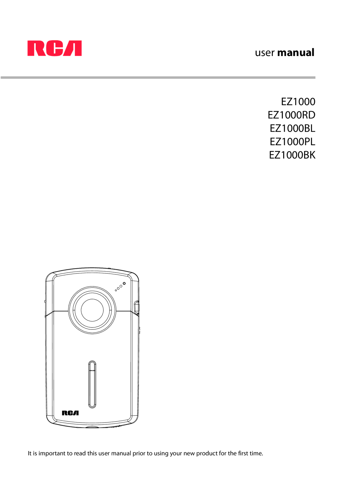 RCA user manual EZ1000 EZ1000RD EZ1000BL EZ1000PL EZ1000BK 